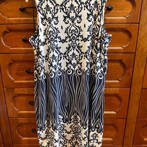 Charter Club Black and White Ornate Midi Dress